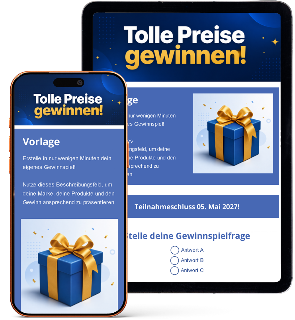 So sehen Teilnehmer Ihre Gewinnspiel-Aktion